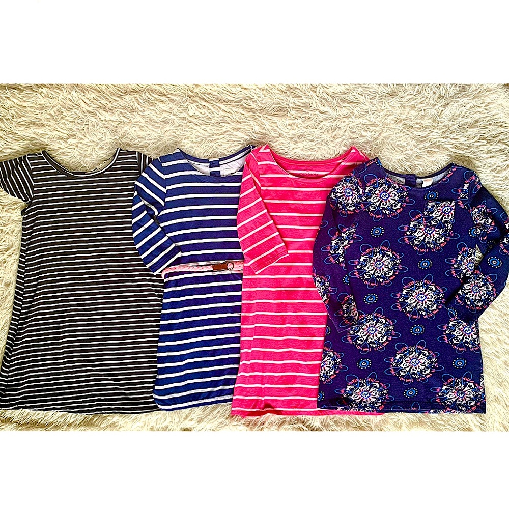 H&M/Gymboree Striped T-Shirt Swing Dress Lot/Bundle •Size 7/8